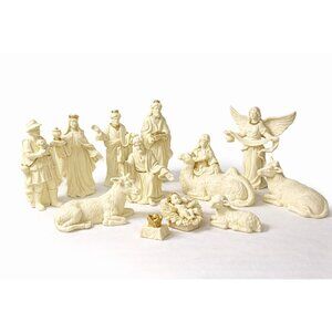 Nativity Set 13 Piece Jade Porecelain Belk Holiday Home Accents Vintage